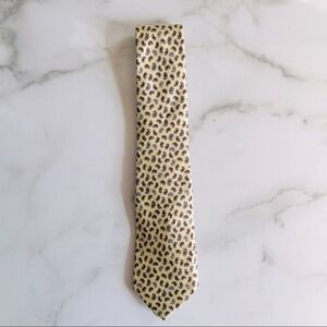 Vintage Oscar de la Renta Necktie Small Paisley Pattern- Buttercream